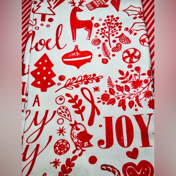 2 Christmas Red Holiday Images Kitchen Tea Towels Reindeer Believe Merry Joy - Picture 7 of 16